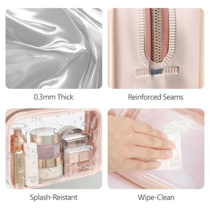 PACKISM TSA Approved Toiletry Bag - Clear Makeup Bag for Travel, Nude Pink - color: Beauty Nude Pink, size: Medium Set