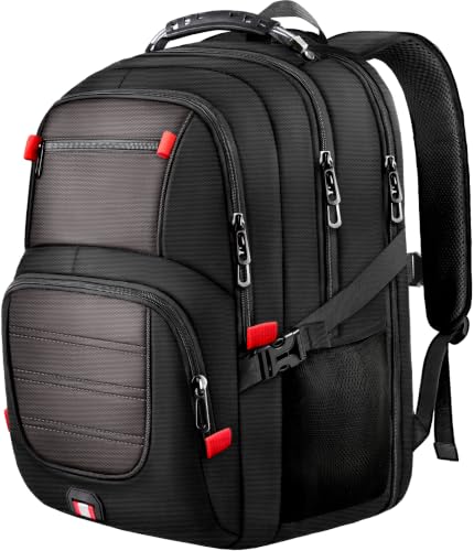 Large Travel Backpack, 17.3" Laptop Backpack, Grey - color: Grey, size: 17.3 Inch（20.4"x13.3"x10.2"）