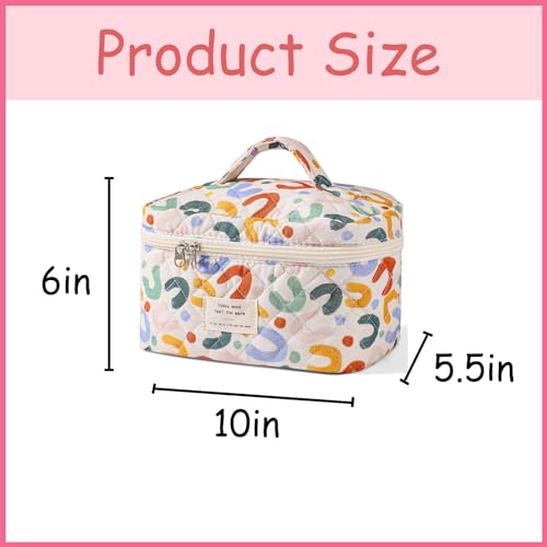 uekeboag Large Travel Quilted Makeup Bag for Women - color: 1Pc 05White-UU
