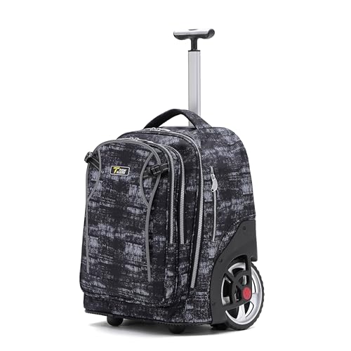 NEW TILAMI 20 Inch Rolling Backpack for School Stair-Climbing Big Wheel - color: Grey Mosaic