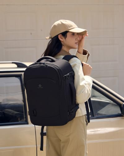 LOVEVOOK 40L Travel Backpack for Women, Airline Approved Carry On Backpack - color: Black, size: 40L-4PCS