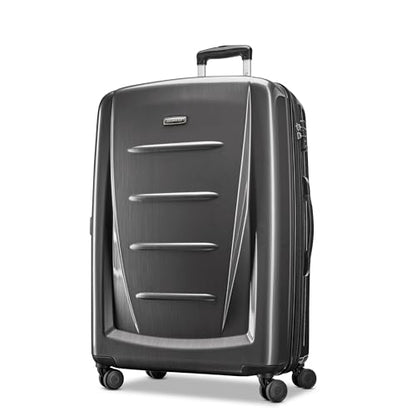 Samsonite Winfield 2 Hardside Expandable Luggage with Spinner Wheels, Charcoal, Checked-Large 28-Inch - color: Charcoal, size: Checked-Large Spinner