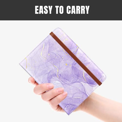 Rimilak Passport Holder,RFID Blocking Passport Cover, Purple Marble - color: Purple Marble