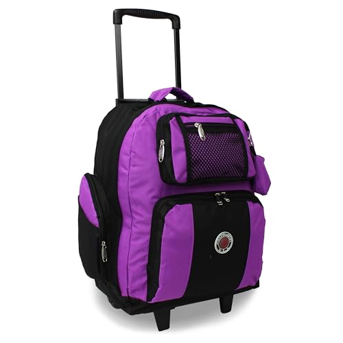 World Traveler Transworld 22-Inch Carry-On Rolling Backpack - Purple - color: Purple
