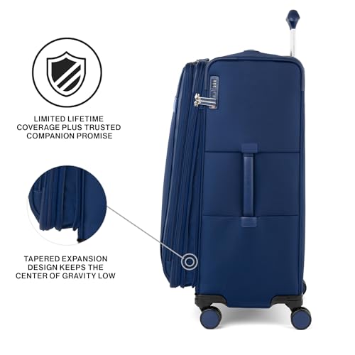 Travelpro VersaPack+ Softside Checked Luggage Suitcase, Navy Blue, 29-Inch - color: Estate Blue, size: Checked Large