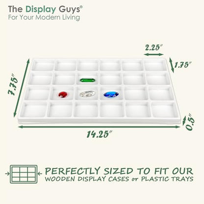 The Display Guys 2-Pack 24-Compartment Jewelry Tray Insert, White - color: White, size: Compartments - 24