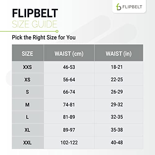 FlipBelt 지퍼 러닝 벨트, 피트니스 및 러닝용 허리 팩, 미국 회사 - color: 반사 네온 옐로우, size: XS