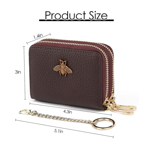 imeetu RFID Credit Card Holder, Small Card Wallet Women, Leather Card Case - color: Max - Purple Coffee, size: Max