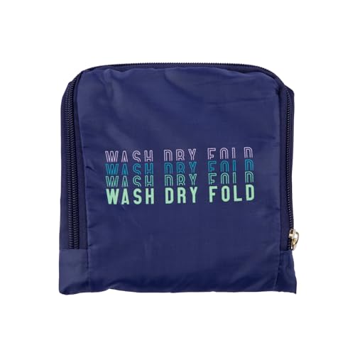 Miamica Travel Laundry Bag - Wash, Dry, Fold, Navy Multicolor