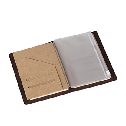 Zipper Case & Kraft Folder Refill Inserts for Passport Size Travelers Notebook, 3.5"x4.9" - size: Passport Size
