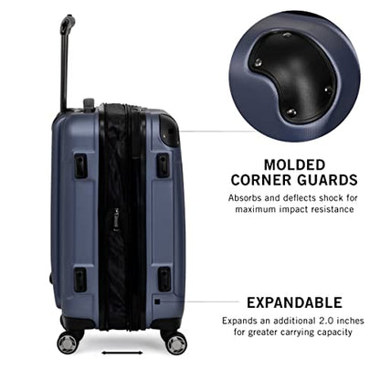 Kenneth Cole REACTION Renegade Luggage Expandable 8-Wheel Spinner Lightweight Hardside Suitcase, Smokey Purple, 24-Inch Checked - color: Smokey Purple, size: 24-Inch Checked