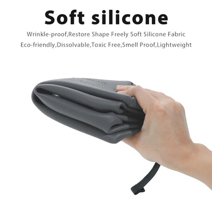 6"x11" 6L Silicone Toiletry Bag, Grey - color: Grey, size: 6L