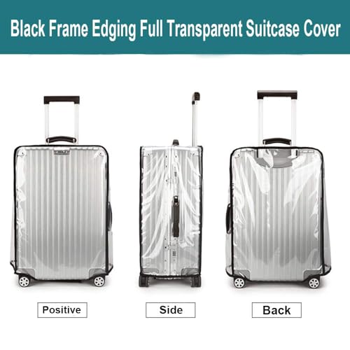 3 Piece Clear Luggage Cover Set Fits 20 24 28 Inch Suitcase - size: 20 inch + 24 inch + 28 inch suitcase covers set