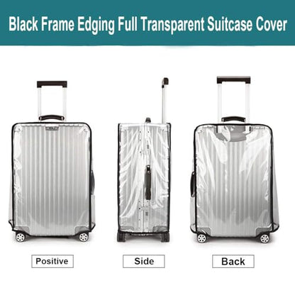 3 Piece Clear Luggage Cover Set Fits 20 24 28 Inch Suitcase - size: 20 inch + 24 inch + 28 inch suitcase covers set
