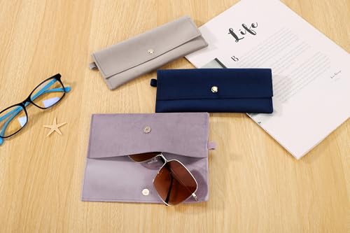 Soft Eyeglass Bag for Men Women Sunglasses Pouch Portable Dutch Velvet Cloth Eyewear Case - color: Royal Blue
