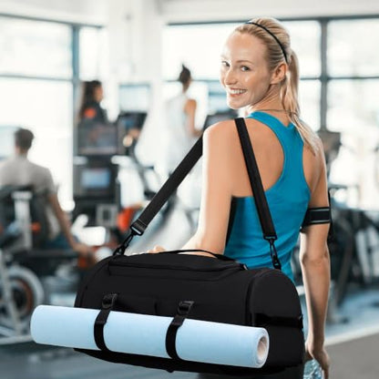MIYCOO Gym Bag with Shoes Compartment, Duffle Bag, Backpack with Wet Pocket - color: Dark Gray-Style1