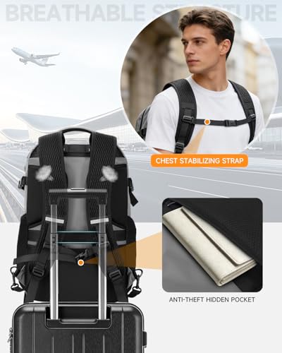Laptop Backpack 40L With 15L Daypack For Work - color: Grey