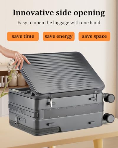 Joyway 20 Inch Top Opening Carry on Luggage with Aluminium Frame, Grey - color: Grey