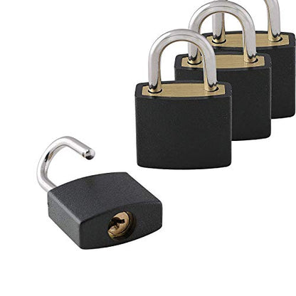 VIP - 8 Pc Metal Padlock Solid Brass Luggage, Backpack, Diary, Jewelry Box, Crafts, School Teaching Lock with Key and Durable Cover (Small, Red) - color: Red, size: Small