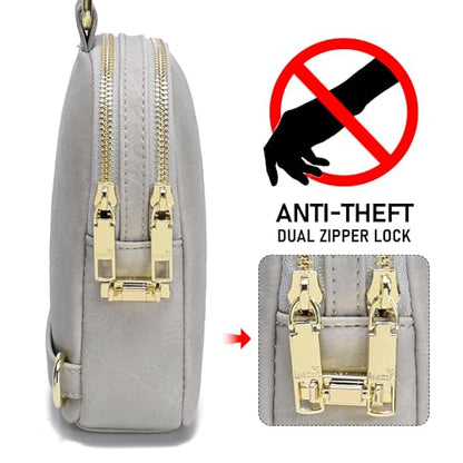INICAT Anti Theft Crossbody Bag for Women, Small Sling Purse - color: Ash Grey, size: Small