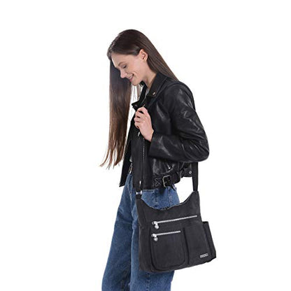 MHCNLL Women's Nylon Crossbody Purse, Anti-Theft RFID Lightweight - color: Purple