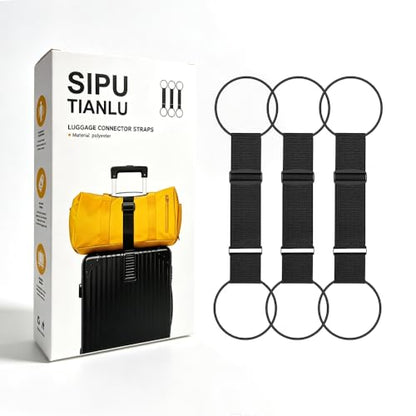 3Pack Adjustable Luggage Strap for Carry on Bag, Connect Bag to Suitcase
