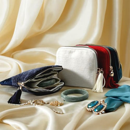Stratalife Small Travel Jewelry Case, Portable Velvet Storgae Pouch - color: Green