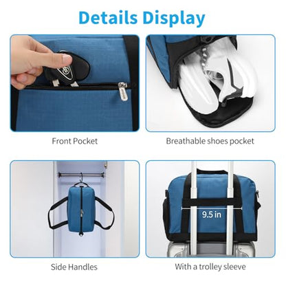 Apenze Small Gym Bag with Shoe Compartment,14 inch Duffel Bag - color: Blue