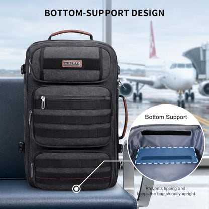 WITZMAN Travel Backpack for Men Flight Approved Fits 16" Laptop - color: Black