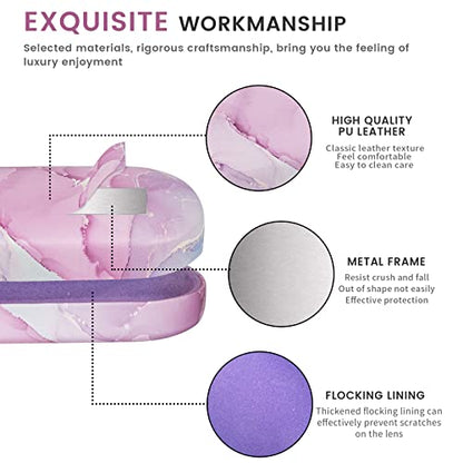 molshine Hard Shell Sunglasses Case,Classic Large Glasses Case for Women Men,Sunglass Eyeglasses - color: Lavender