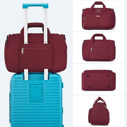 HanTrip 16 Inch Under Seat Carry On Duffle Bag for Airplanes, Burgundy - color: Burgundy, size: Carry-on 16.5-Inch