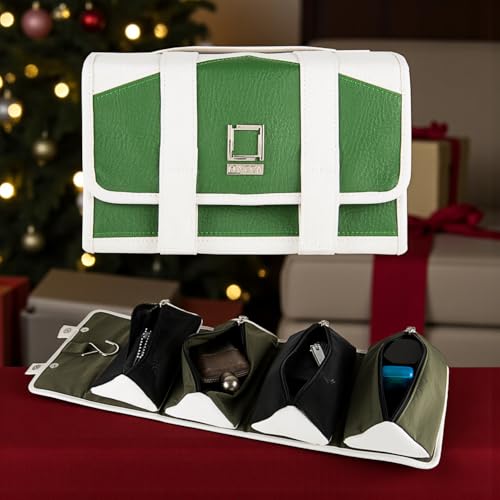 Vangoddy Compact Leatherette Dopp Kit for Men & Women, Gem/Cream - color: Gem / Cream