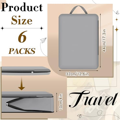 Hosuly 6 Pcs Compression Packing Cubes, 17.3 x 12.6'', Dark Gray - color: Dark Gray