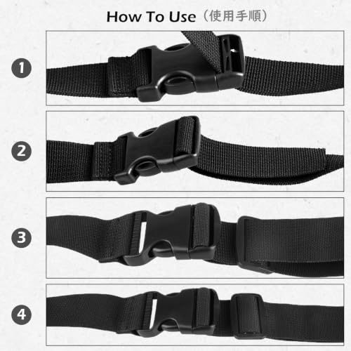 TRIWONDER Tie Down Straps Buckle Lashing Strap Luggage Belt for Suitcase Travel Packing Cargo Trucks Accessories for Bike Rack Backpack Sleeping Bag Box 4 Pack (Black - 3.28ft) - size: 3.3 FT
