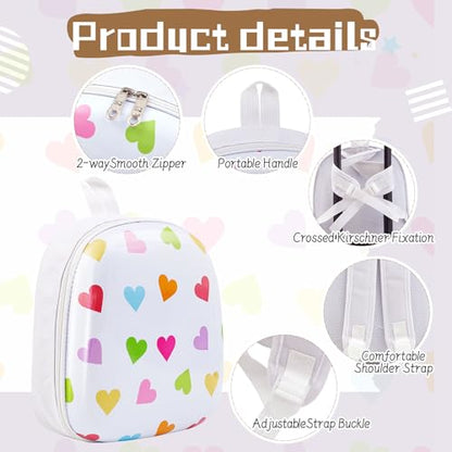 Sanwuta 4 Pcs Kids Luggage Set, White, 17 Inch, Heart - color: White, size: 17 Inch
