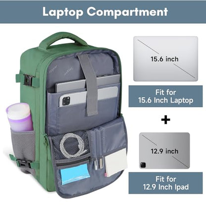 Taygeer Travel Backpack for Women, TSA Carry On Backpack with Shoe Pouch - color: Peridotgreen, size: Large