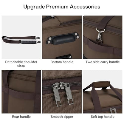 MILADA Expandable Checked Luggage Collapsible Duffle Bag 68L-98L, Coffee - color: Coffee