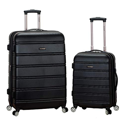 Rockland Melbourne Hardside 2 Piece Expandable Spinner Wheel Luggage Set, (20"/28"), Black - color: Black, size: 2 Piece (20"/28")