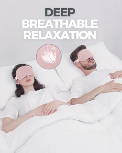 MZOO Luxury Sleep Mask, 3D Spacious for Long Lashes Blocking Light - color: P-pink