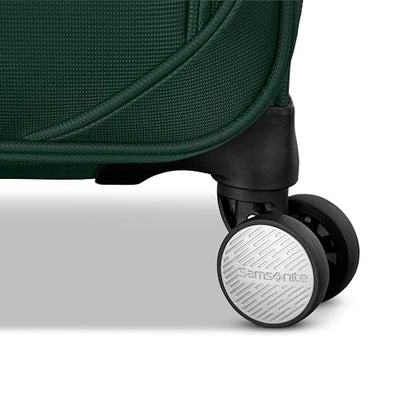 Samsonite Soft-Sided 29-Inch Lightweight Large Checked Expandable Element Suitcase: Durable, 360° Spinner Wheels, Adjustable Telescopic Handle, 2 Front & 1 Side Pocket- Deep Green - color: Bistro Green, size: 29-Inch Checked-Large