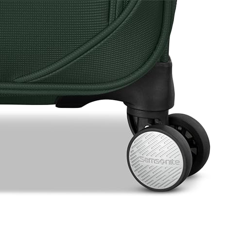Samsonite Soft-Sided 25-Inch Lightweight Medium Checked Expandable Element Suitcase: Durable, 360° Spinner Wheels, Adjustable Telescopic Handle, 2 Front & 1 Side Pocket- Bistro Green - color: Bistro Green, size: 25-Inch Checked-Medium