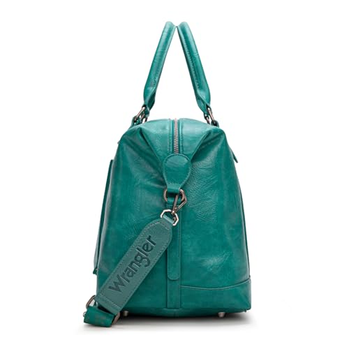 Wrangler Duffel Bag Large Travel Weekender Bag for Women Waterproof Carry on Overnight Bag for Gym,Trips,Weekends,Turquoise - color: Turquoise