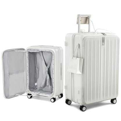 Hanke Top Opening 28" Large Luggage Expandable Hard Shell Smoke White - color: Smoke White, size: 28 Inch EXT