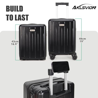 18-inch Carry-on Boarding Luggage: Equipped with Movable Wheels, TSA Approved,Under the Seat, Hard Shell Construction, Lightweight Bag with Essential Accessories (Jet Black) - color: Jet Black