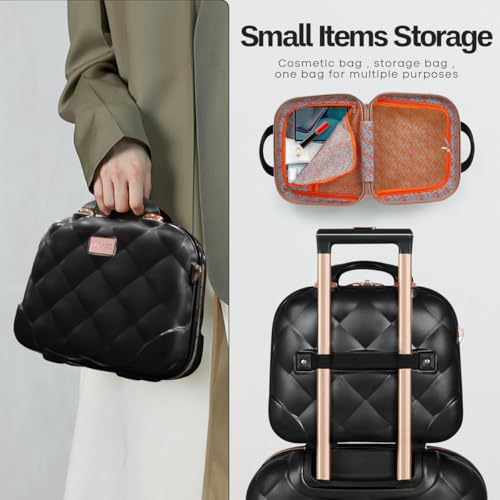 2-Piece Set(14/20in) Carry On Luggage,Expandable w/TSA LOCK - color: BLACK, size: 14 inch + 20 inch 2-Piece Set
