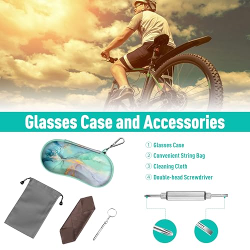 FINTIE Sunglasses Case, Hard EVA Shell Shockproof Sport Glasses Case - color: Z-emerald Marble