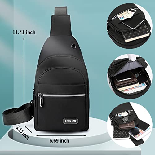 Seoky Rop Sling Bag Crossbody Backpack for Men Women Small Chest Shoulder Bag for Travel Hiking Daypack Red - color: Red