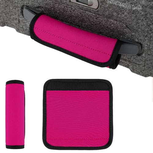 2Pack Luggage Handle Wraps for Suitcase,Rose Red Soft Luggage Identifiers for Suitcases,Travel Essential Bag Handle Wrap,Neoprene Material Suitcase Handle Wraps for Traveling - color: Pink