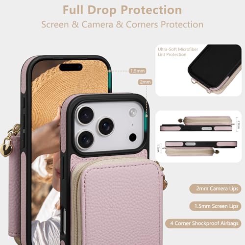 Lanyard Wallet Case for iPhone 18 Pro iPhone 17 Pro Pink - color: Jellypink, size: 6,3“ iPhone17/18 Pro