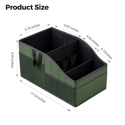 WHHMK Sturdy Leather Car Storage Support Up to 33 LB of Weight, Green - color: Green